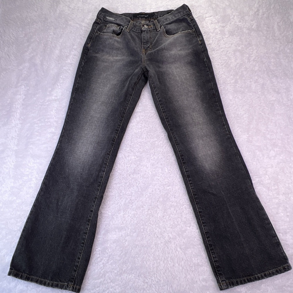 VTG‎ Calvin Klein Jeans Women's Sz 4 Baggy Bootcut Gray/Black Copper Stitch Y2K